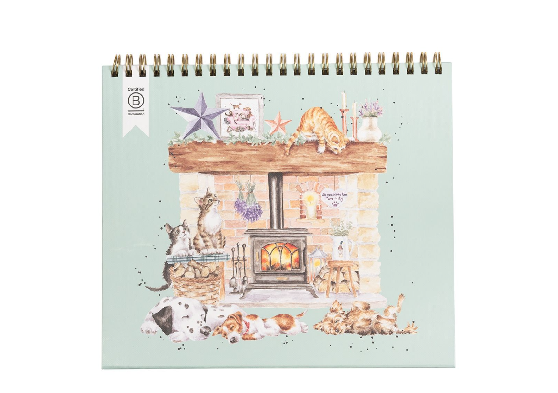 Wren Sleeping Puppy Desk 2026 Calendar