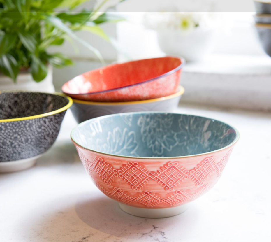 MK Bowl 15.5cm Grey Floral