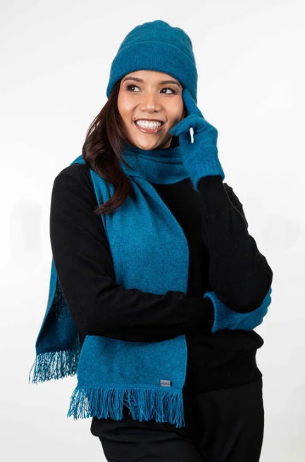 Uni Sex Possum Merino Scarf with Fringe Assorted Colours
