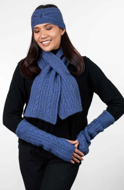 Uni Sex Possum Merino Cable Scarf Assorted Colours
