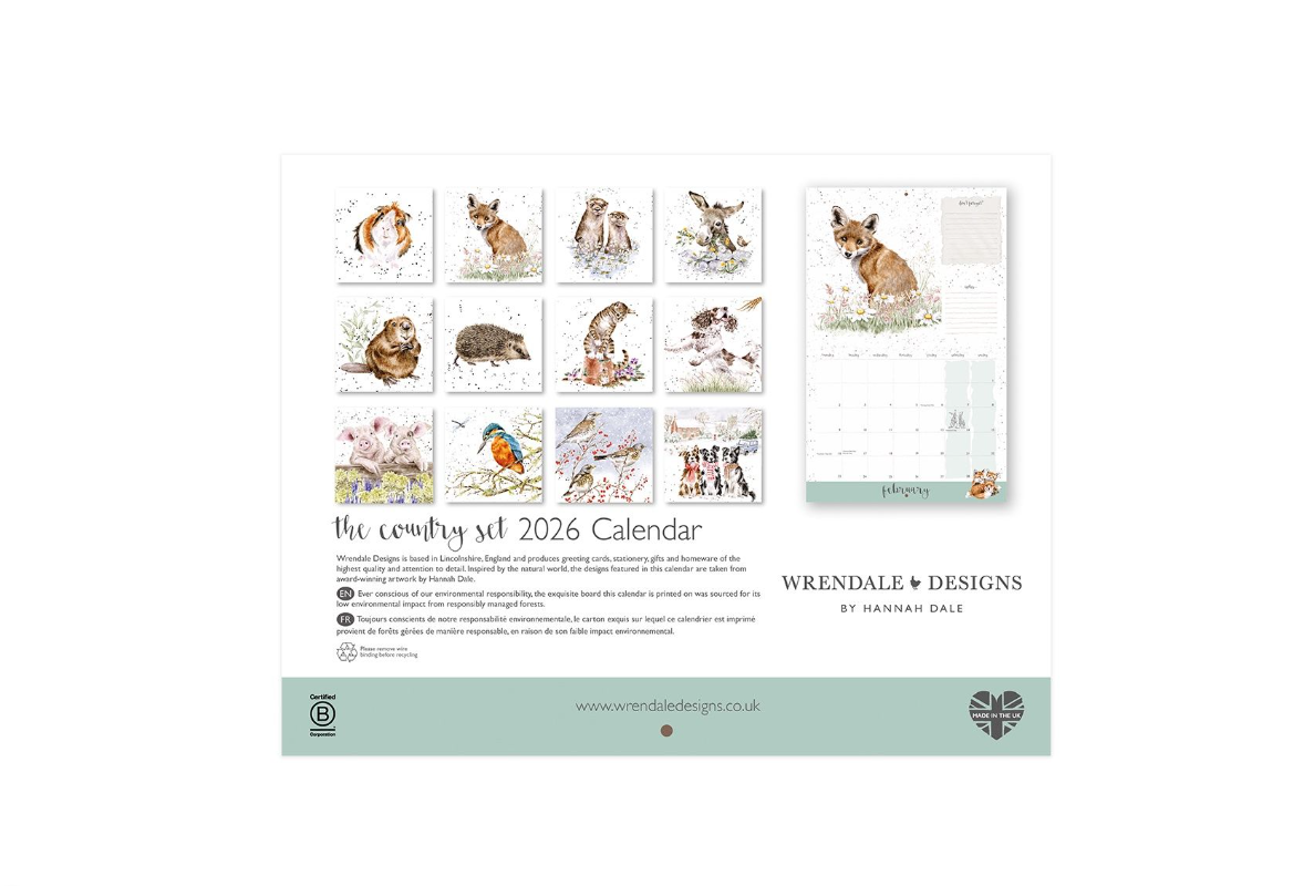 Wrendale Country Set Landscape 2026 Calendar