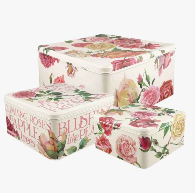 Emma Bridgewater Roses Square Cake Tin's Assorted Sizes