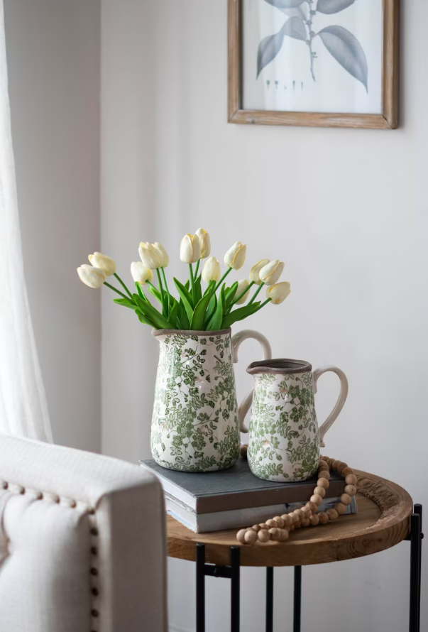 Green Flower Pitcher Small