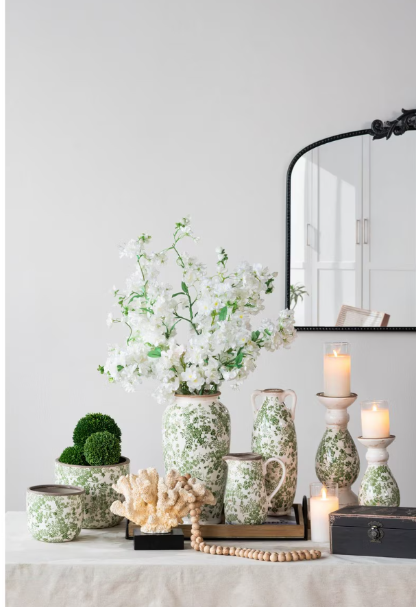 Green Flower Pitcher Small