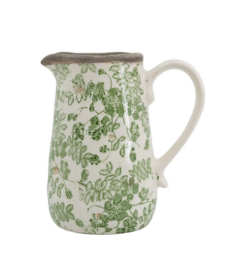 Green Flower Pitcher Small