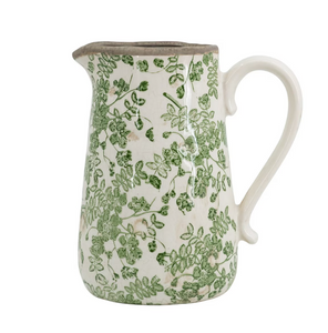 Green Flower Pitcher Large