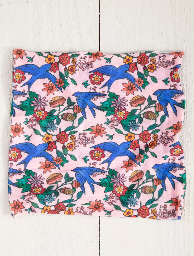 Half Boho Bandeau Swallows Pink