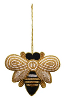 Load image into Gallery viewer, Majestic Beaded Hanging Bee White/Gold/Black