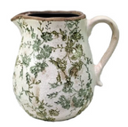 Green Floral Ceramic Jug Green 3015