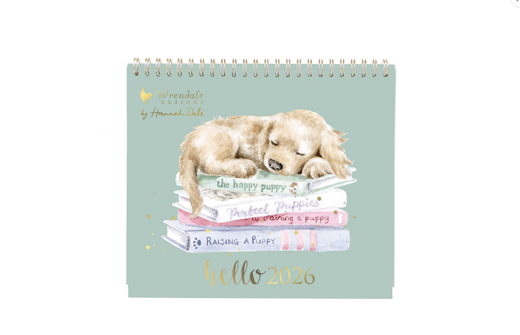 Wren Sleeping Puppy Desk 2026 Calendar