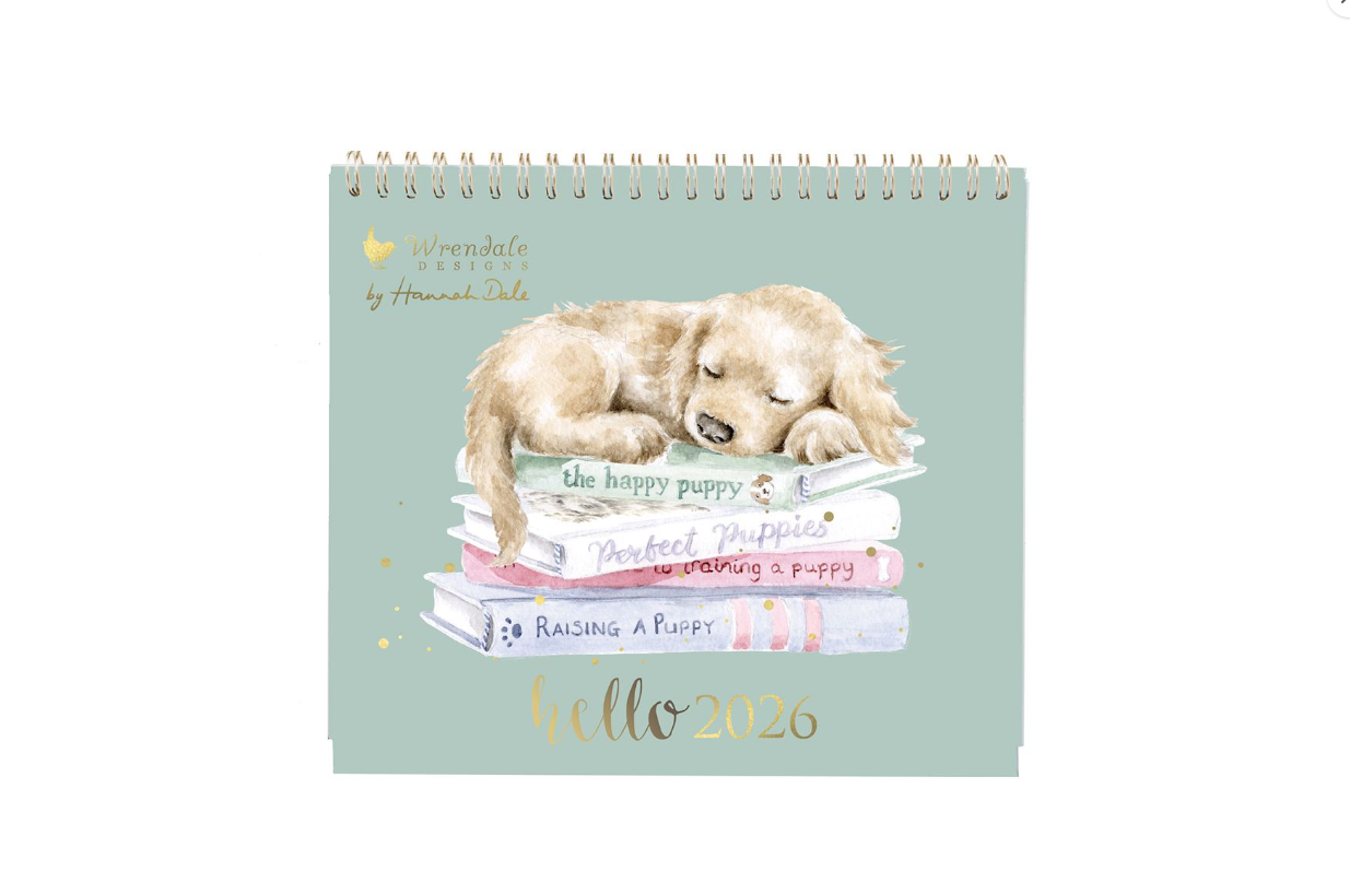 Wren Sleeping Puppy Desk 2026 Calendar