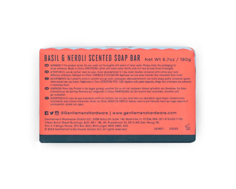 The Adventurers Soap Bar Basil & Neroli