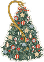 Xmas Gift Tag Festive Tree 4pack