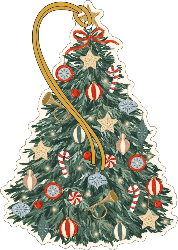 Xmas Gift Tag Festive Tree 4pack