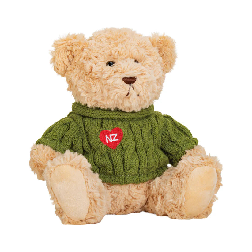 Teddy Bear Green Jumper NZ Heart