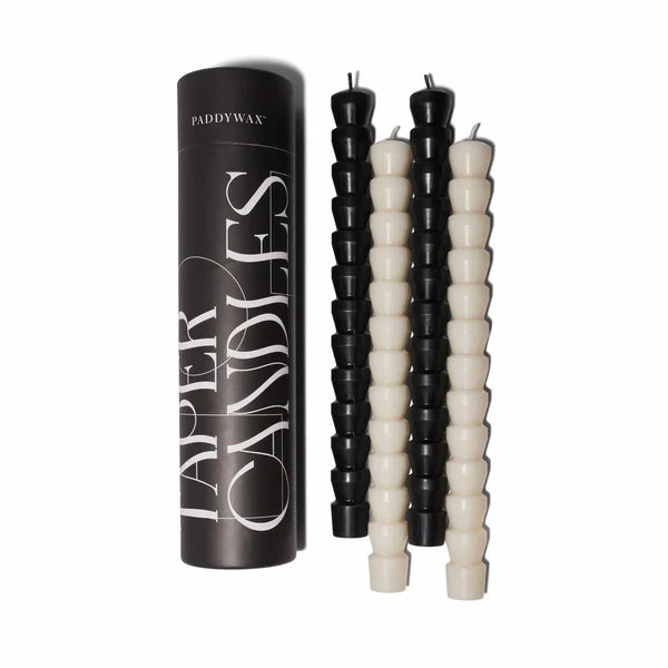 Paddywax Tapper Candles Black & White 4pack