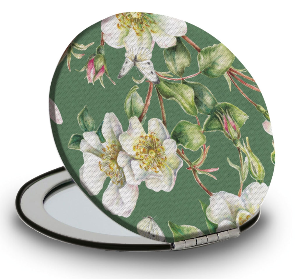 Travel Mirror Round White Elegance