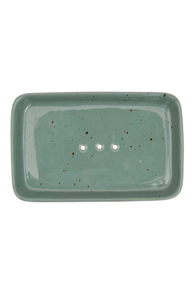 Pottery Green Rectangle Soap Dish