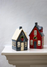 Load image into Gallery viewer, Alsace Tea Light Cottage Red with Wreath (YA0064)