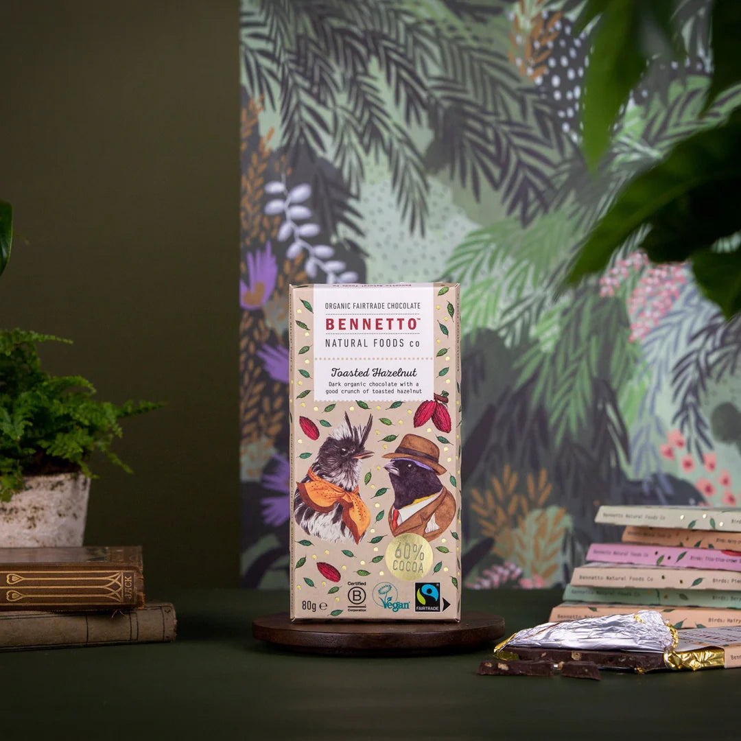 Fairtrade Toasted Hazelnut Bennetto Chocolate 80gm