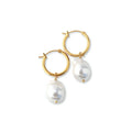Steel Me Yellow Gold Baroque Pearl Earrings