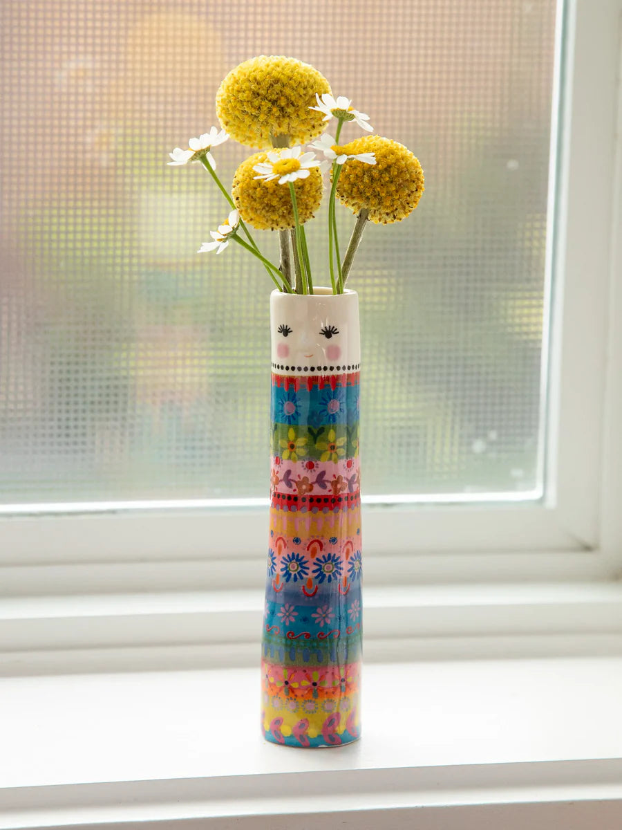 Folk Friend Bud Vase Folk Lady