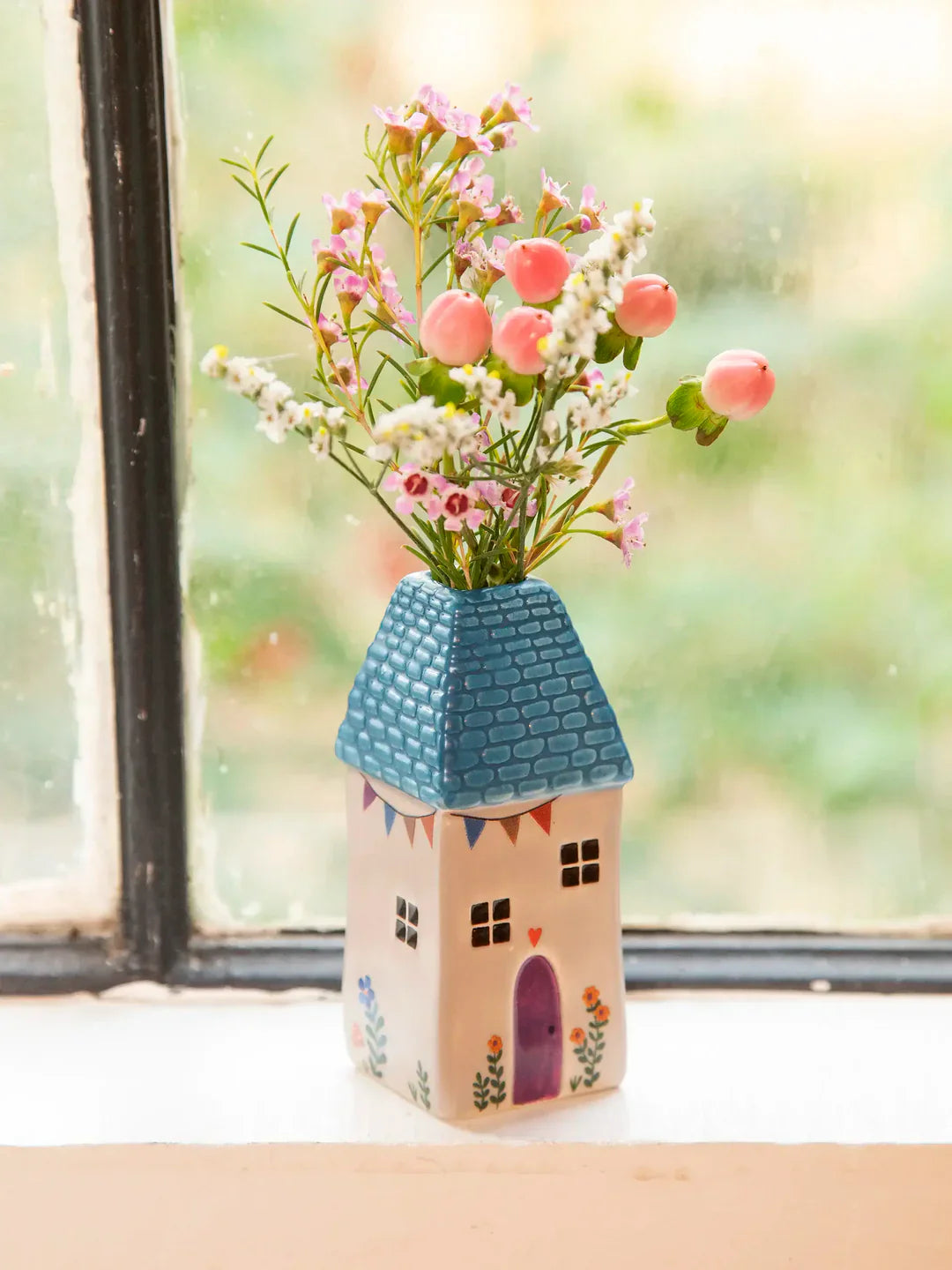 Cottage Bud Vase Teal Cottage