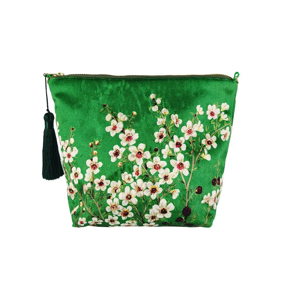 Manuka Flower Velvet Cosmetic Bag