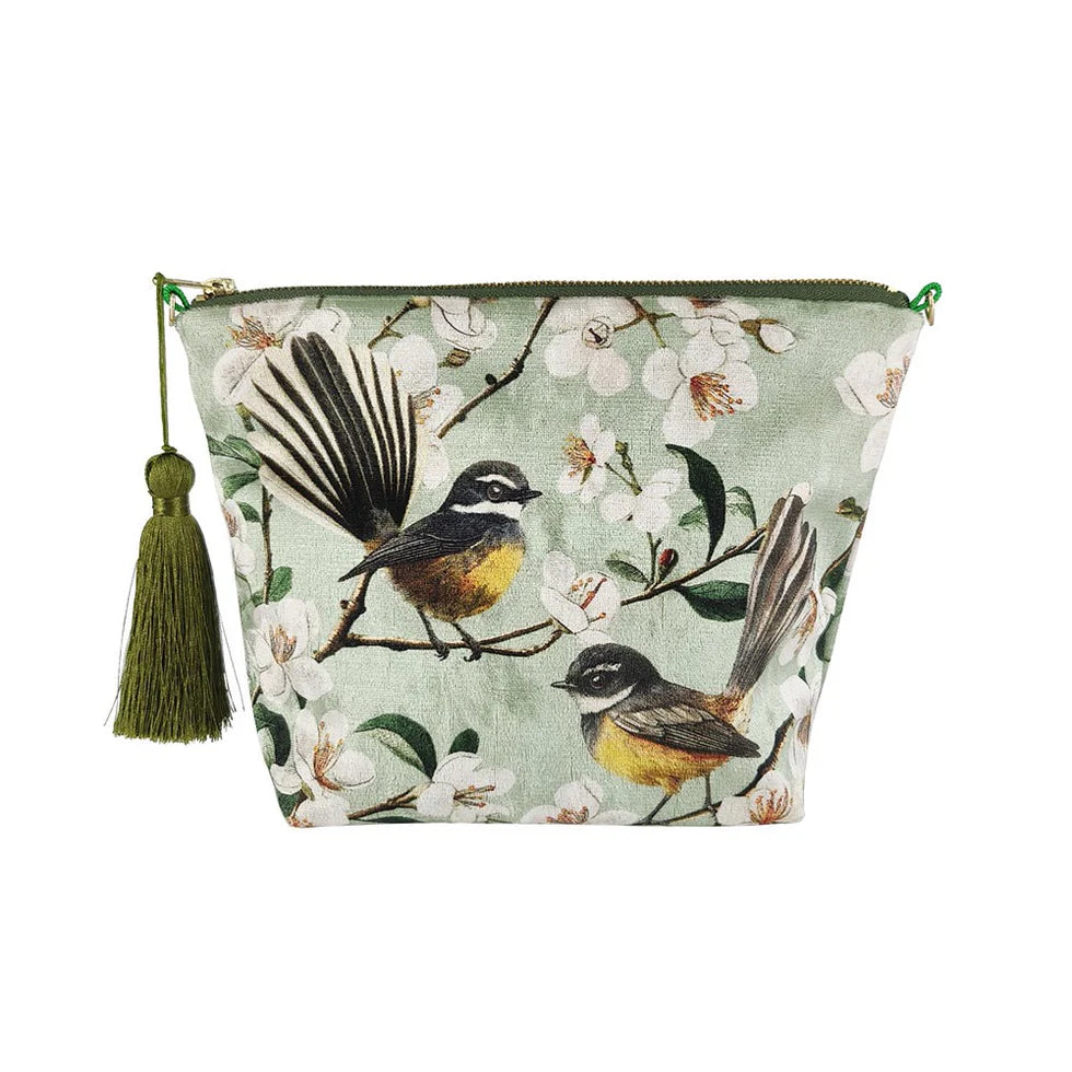Chatty Fantails Velvet Cosmetic Bag