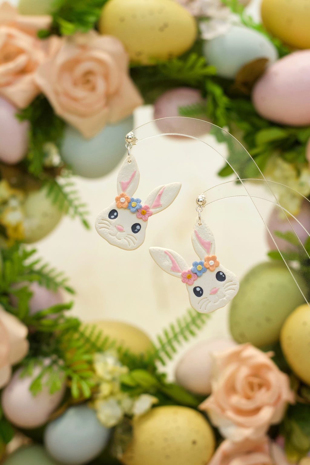 Cotton Tail Large Handcrafted Earrings