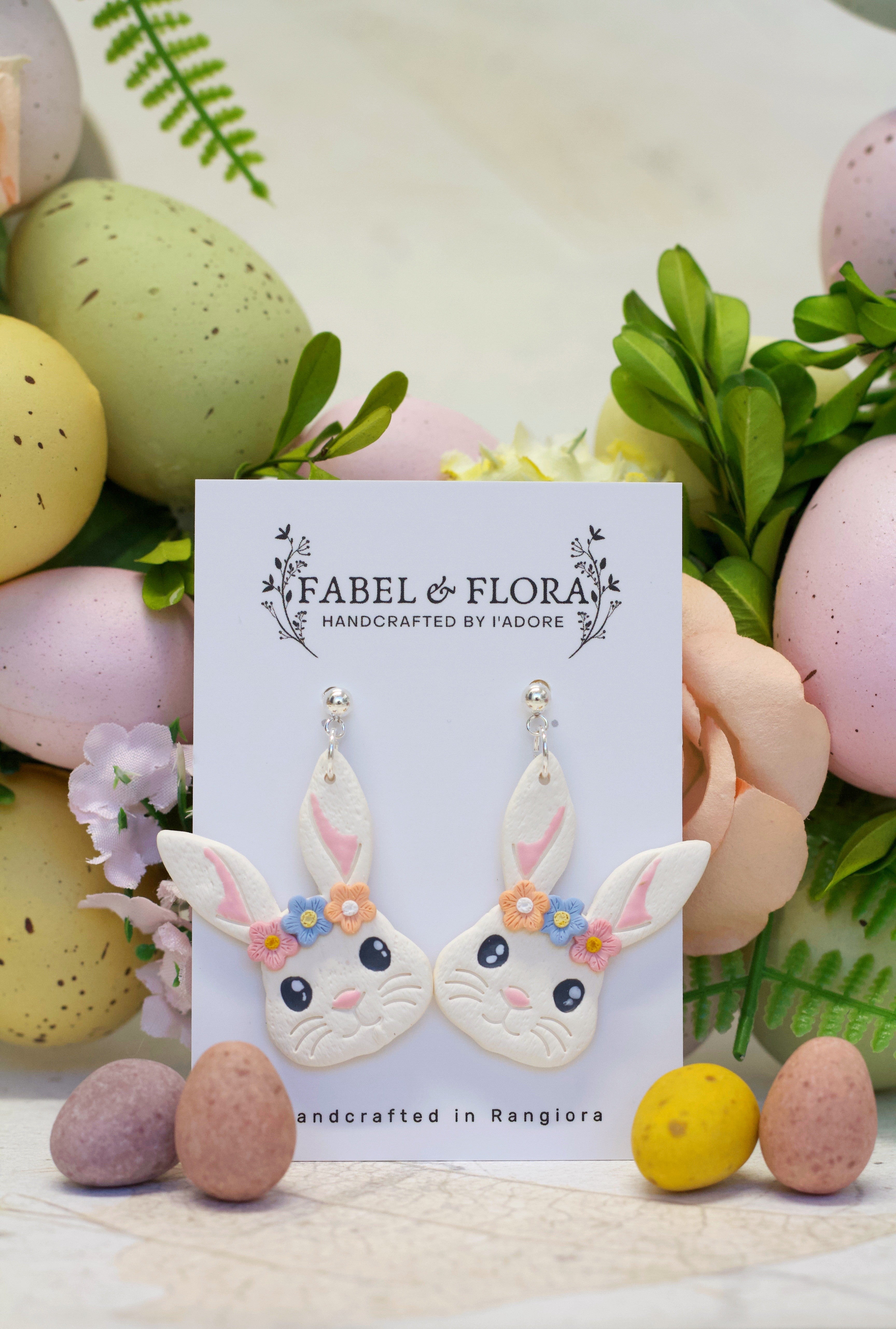 Cotton Tail Large Handcrafted Earrings