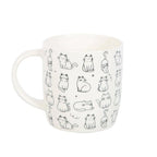White Happy Cat Print Ceramic Mug