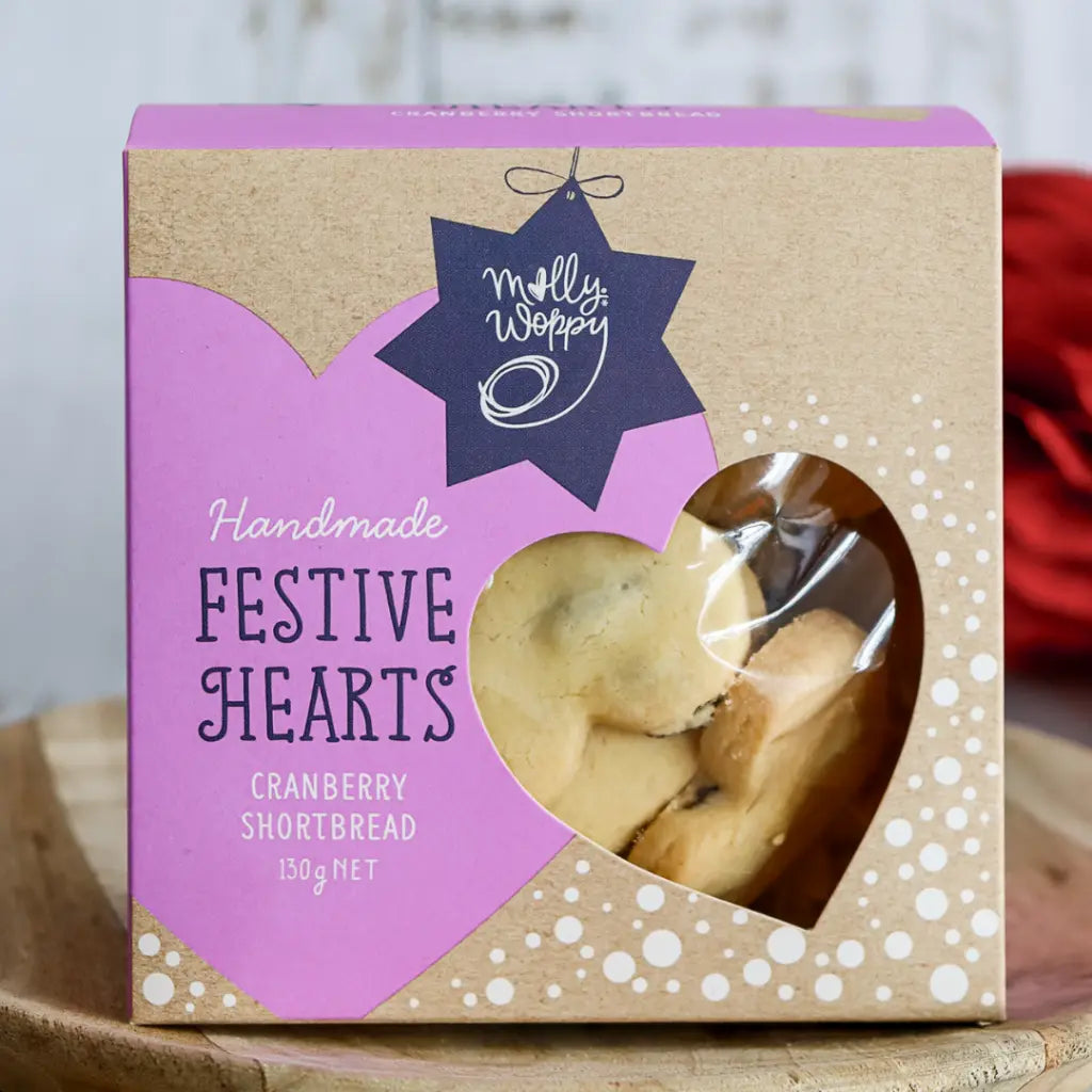 Xmas Cookie Shortbread Cranberry Hearts