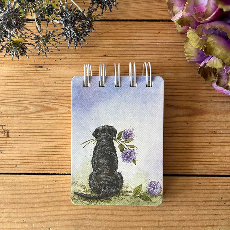 Labrador & Agapanthus Small Spiral Notebook