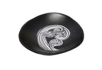 White Ponga Detail on Black 10cm Porcelain Bowl