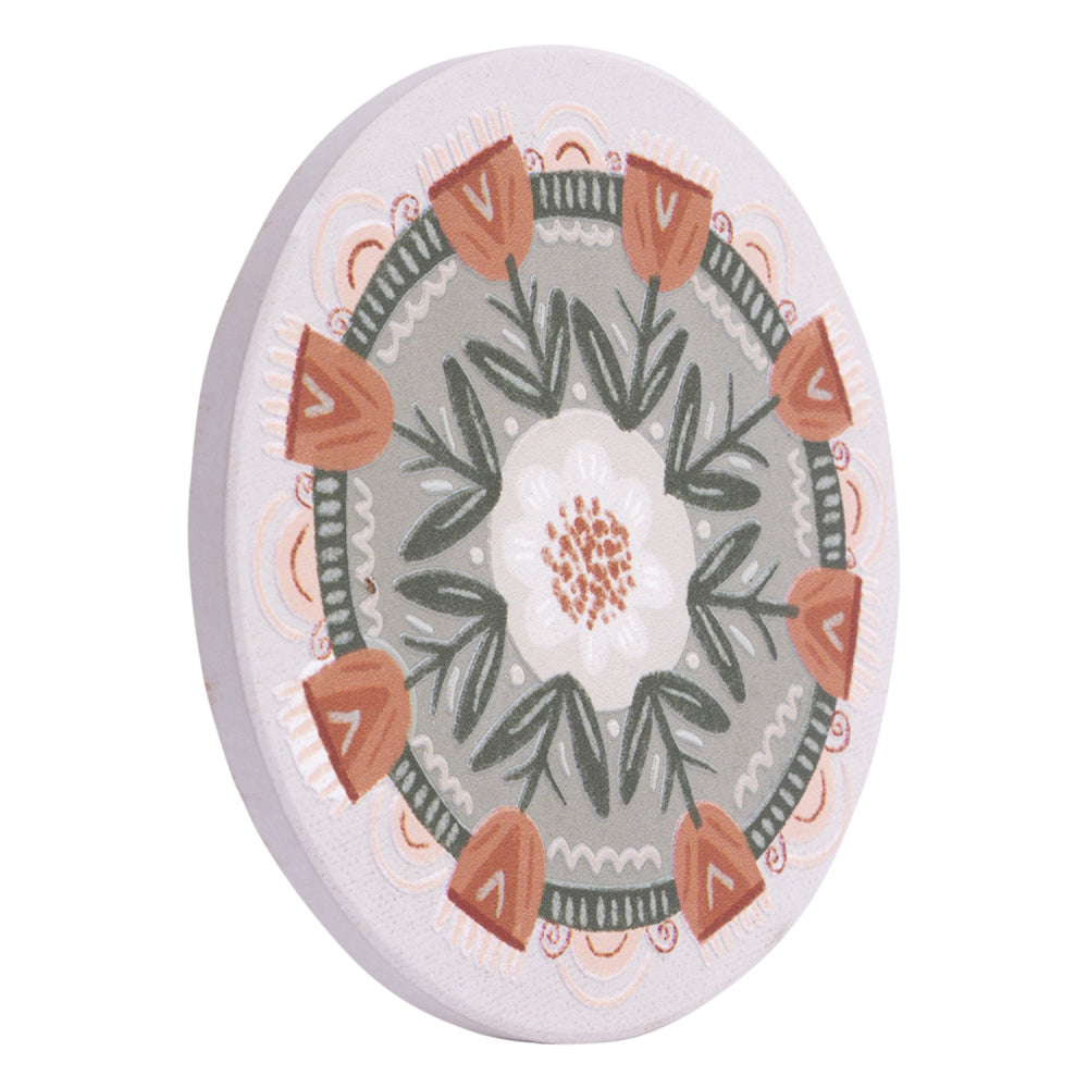 Amber Garden Tulips Ceramic Coaster