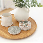 Amber Garden Leaves Ceramic Coaster