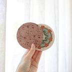 Amber Garden Pattern Ceramic Coaster