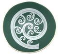 White Fern Frond On Green 7cm Bowl