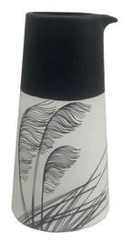 Toetoe Black on White Porcelain Jug