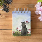 Cat & Roses Small Spiral Notebook