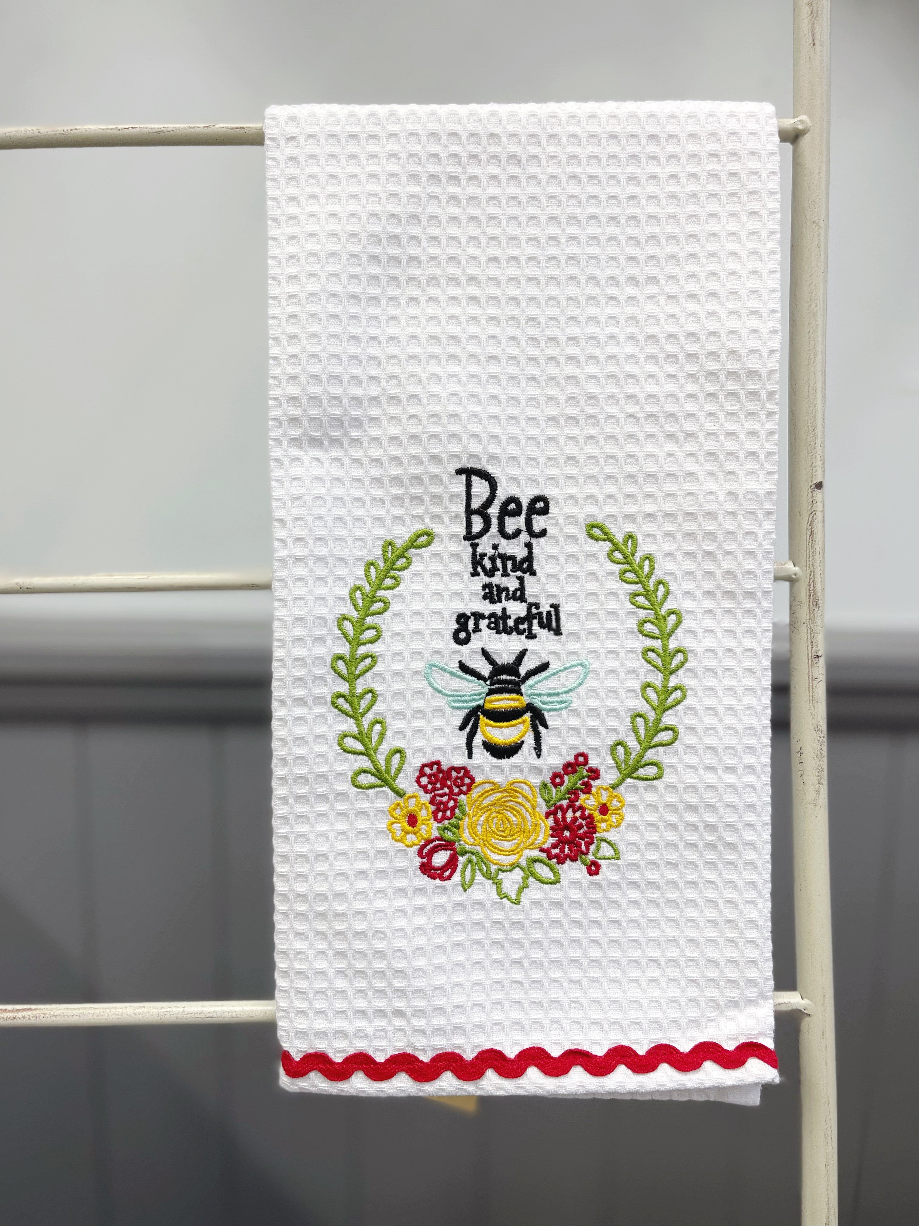 Bee Kind & Grateful Tea Towel