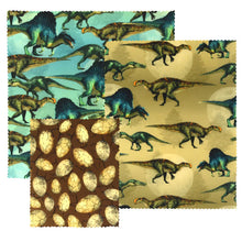 Load image into Gallery viewer, Walk the Dinosaurs Set of 3 Beeswax Wrap