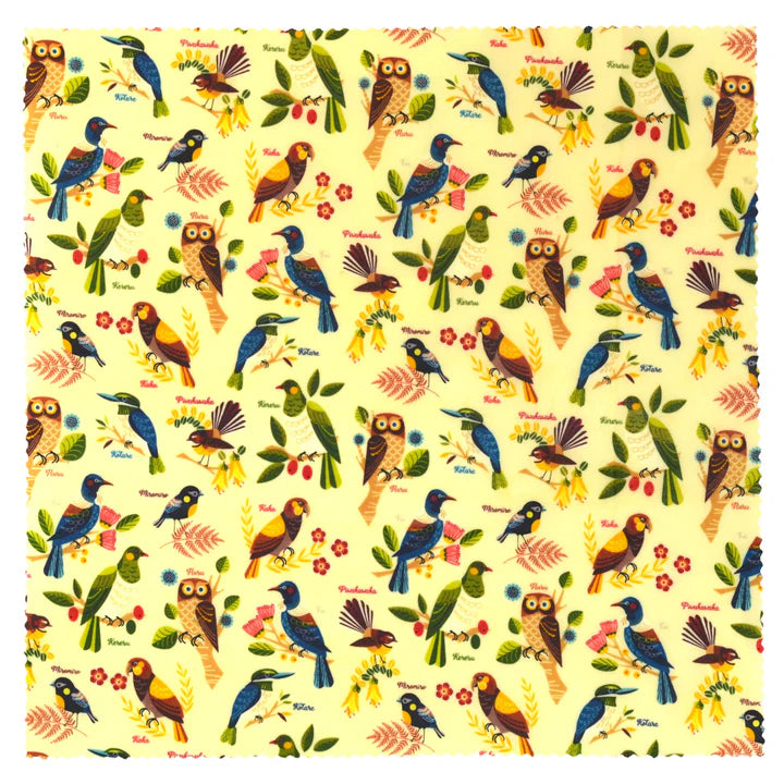 Morepork and Friends XL Beeswax Wrap