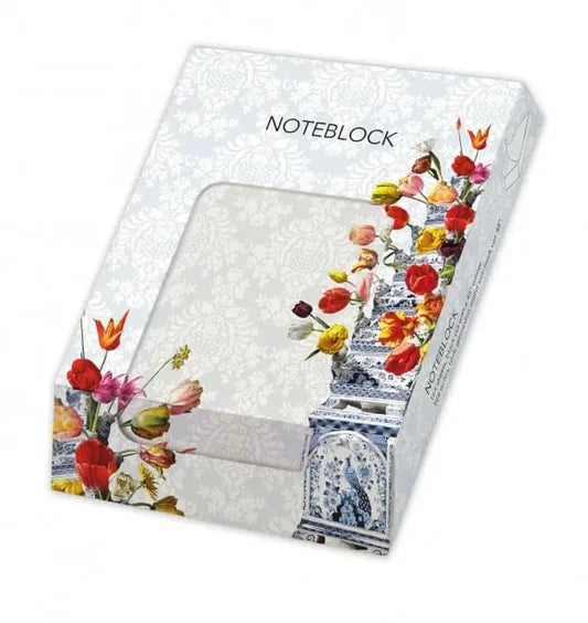 Noteblock Flower Still Life w/Tulips Vase Roman Reisinger