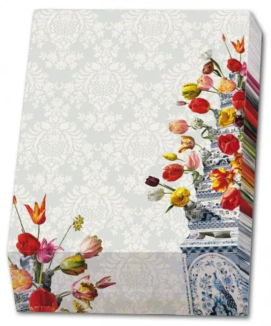 Noteblock Flower Still Life w/Tulips Vase Roman Reisinger