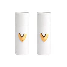 Load image into Gallery viewer, Gold Heart Mini Vase Set of 2