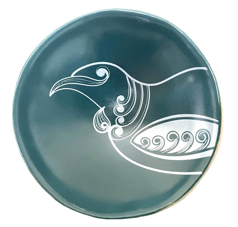Gc Tui White on Teal 7cm Porcelain Bowl
