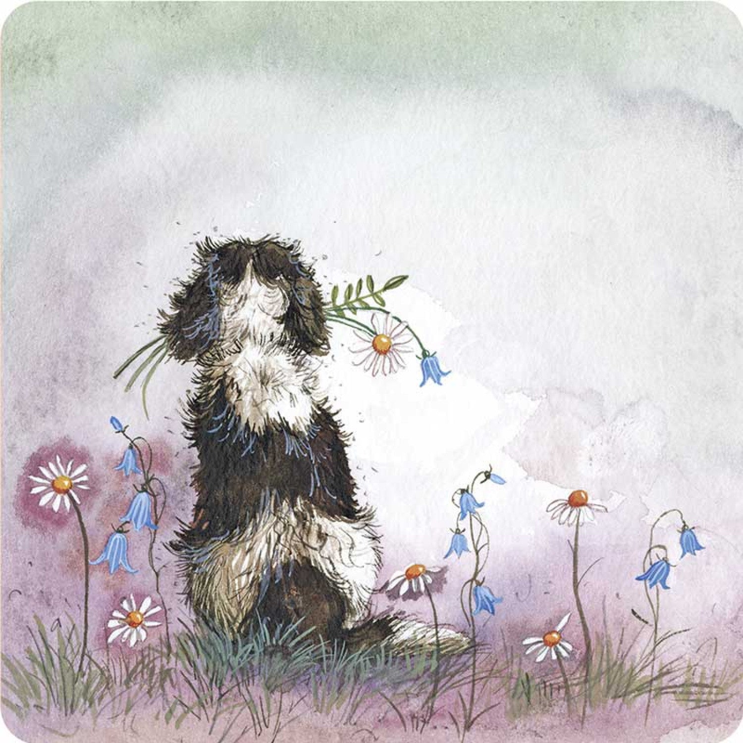 Spaniel and Flowers Coaster