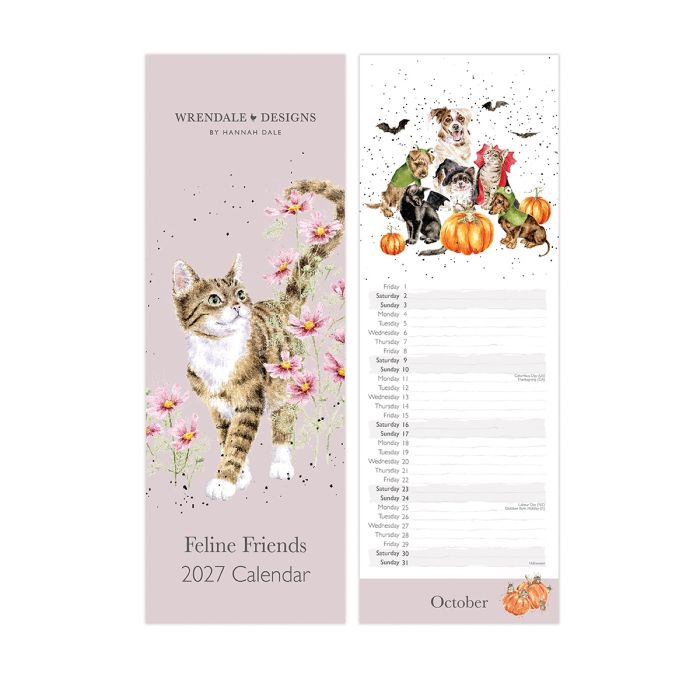 Wrendale Feline Friends Slim 2027 Calendar